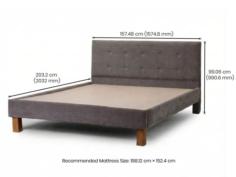 Soho Queen Size Double Bed with 4 Inches Mattress